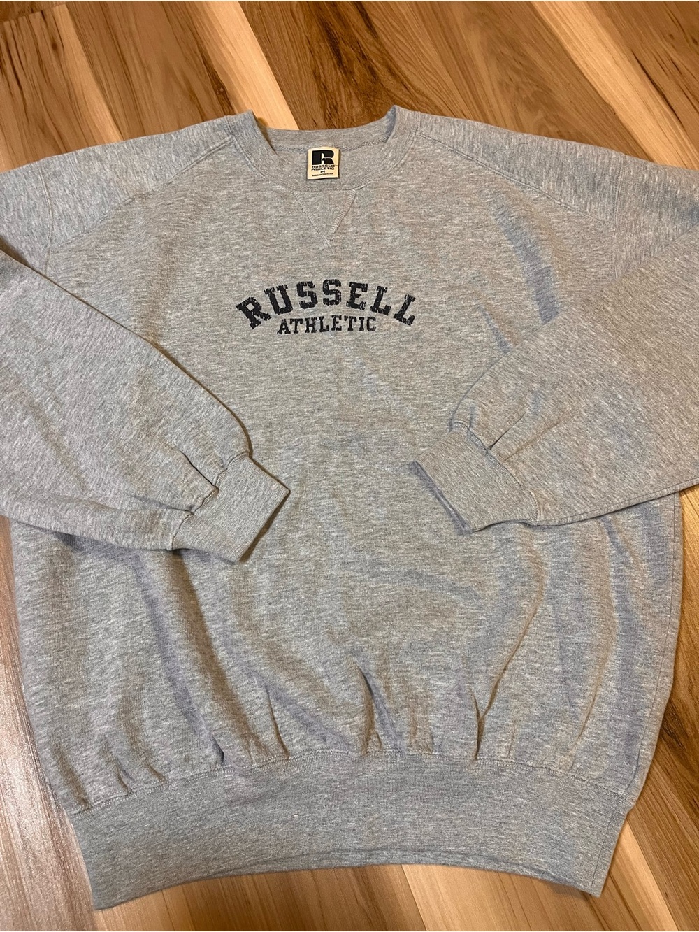 Russell Athletic Vintage Pullover Gray Crewneck Sweatshirt Unisex/ Mens Medium M